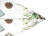 Kissenhülle ca. 50x50 cm Detailaufname des Reissverschluss  – Winterdeko mit Tannenzapfen – 100% Baumwolle – aus der beties Kollektion, Magie des Winters "Moggl"