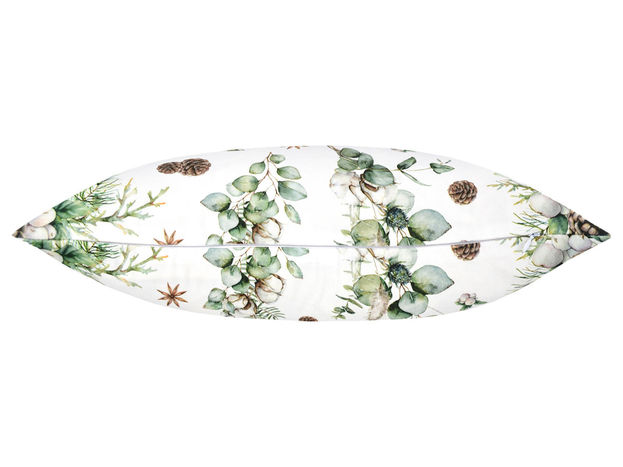 Kissenhülle ca. 50x50 cm Ansicht von unten mit Reissverschluss – Winterdeko mit Tannenzapfen – 100% Baumwolle – aus der beties Kollektion, Magie des Winters "Moggl"