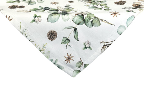 XS Mitteldecke ca. 60x60 cm – Winterdeko mit Tannenzapfen – 100% Baumwolle – beties Magie des Winters "Moggl"