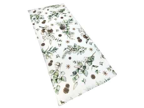 XS Tischläufer ca. 32x74 cm – Winterdeko mit Tannenzapfen – 100% Baumwolle – beties Magie des Winters "Moggl"