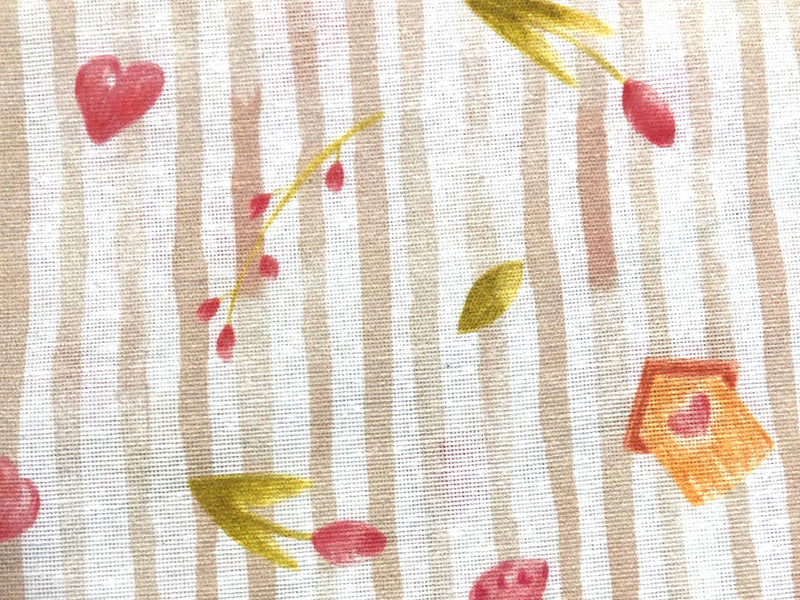 Tissu vendu au mètre tissu mixte largeur env. 140 cm nichoir blanc beties "Beep"