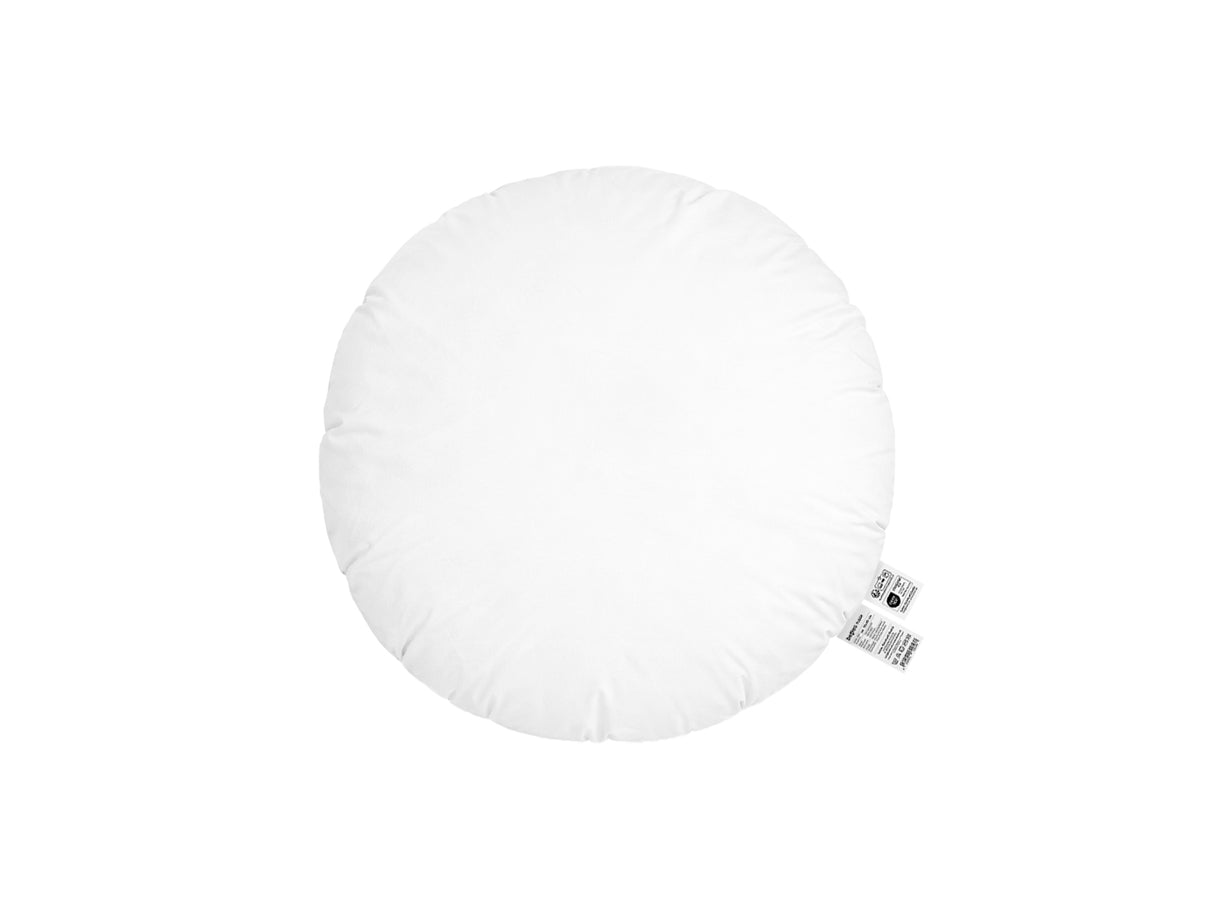  beties Publik Federkissen Fuellkissen 40 cm rund – rundes weisses Kissen mit klassischer Federfuellung freigestellt auf weissem Hintergrund 