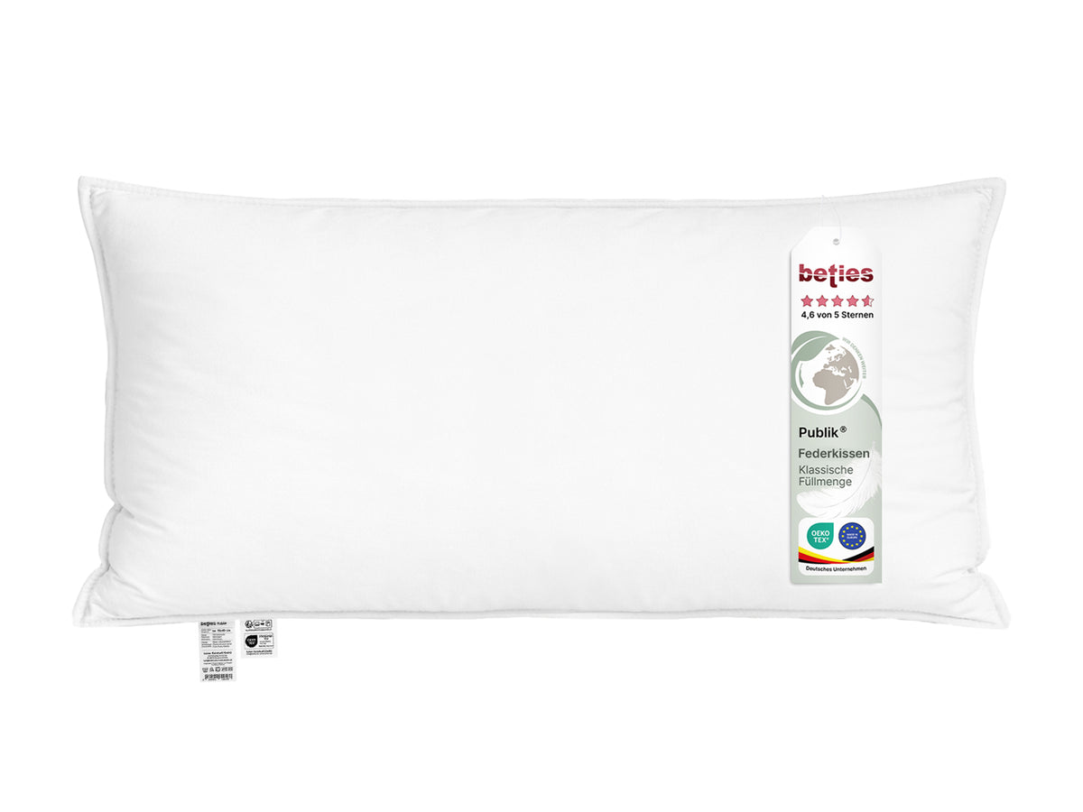 Federkissen Kopfkissen 40x80 cm Innenkissen Doppelnaht – Schlafkissen | Publik