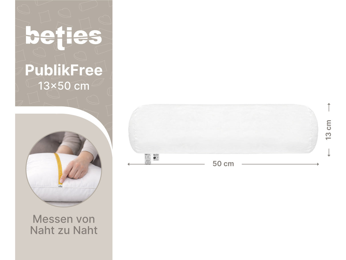 Nackenrolle 13x50 cm Innenkissen weich – Faserbällchen Kissenfüllung – beties PublikFree