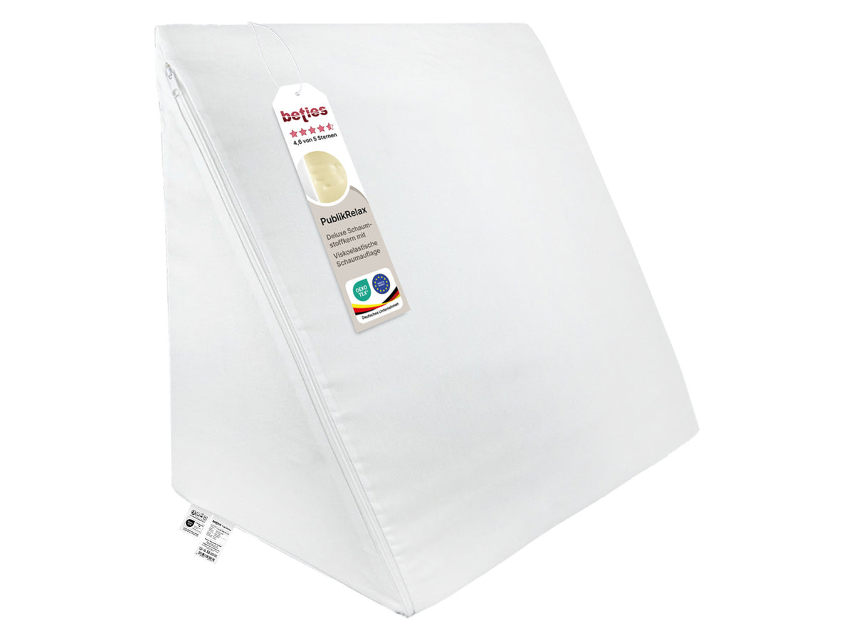 Keilkissen 62x49x30 cm mit Viscoauflage – Rückenstützkissen druckanpassend | PublikRelax