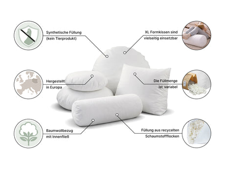  beties Publikup Fuellkissen Kissenhaufen mit Infos zur Stoffoberflaeche und Fuellung und herkunft