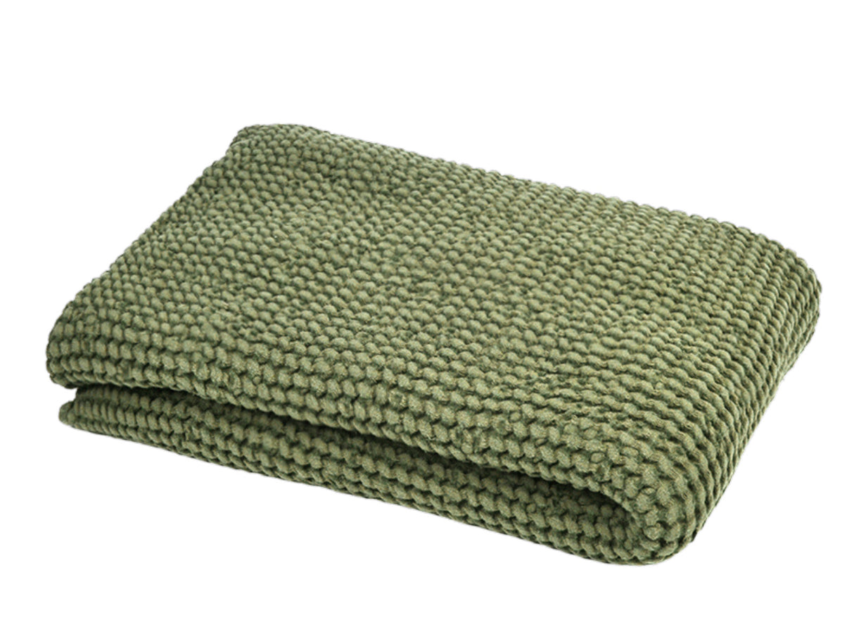 Wellness-Badetuch / Sauna Body Wrap in der Farbe Salbei-gruen ca. 100x140 cm – aus Waffelpique Baumwoll-Leinenmix von beties aus der "PUR.NATURE" Serie