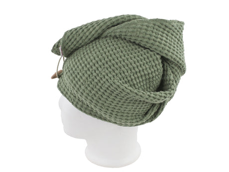  beties Pur Nature Haarturban Salbeigrün – Haarturban aus Waffelpiqué Leinen-Baumwoll-Mix, saugfähig und nachhaltig 