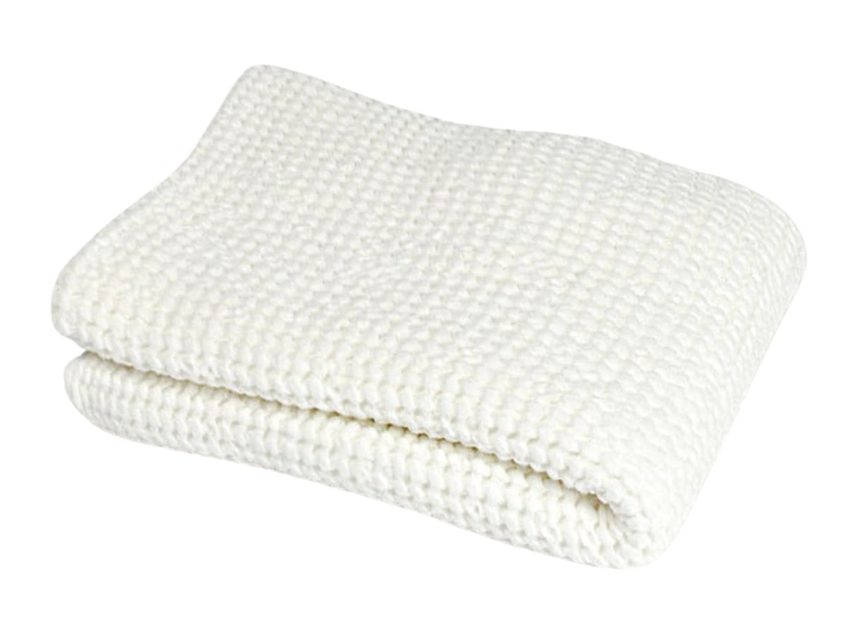 Sauna Schweiß- & Sitztuch Gletscher-weiß ca. 50x70 cm – aus Waffelpique Baumwoll-Leinenmix von beties aus der "PUR.NATURE" Serie.