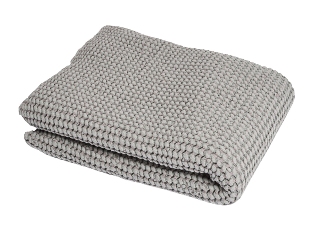 Sauna Schweiß- & Sitztuch Nebel-grau ca. 50x70 cm – aus Waffelpique Baumwoll-Leinenmix von beties aus der "PUR.NATURE" Serie.