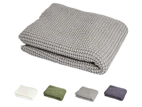 Sauna Schweißtuch & Sitztuch ca. 50x70 cm – Waffelpique aus Baumwolle & Leinen – Hygienisch & Stilvoll für Sauna & Wellness von beties aus der  "PUR.NATURE" Serie. In den uni Farben Nebel-grau, Salbei-grün, Gletscher-weiss Und Fjord-blau.