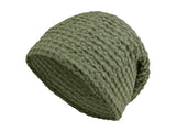 Sauna-Beanie von vorne in der Farbe Salbei-gruen One-Size Unisex aus Waffelpique Baumwoll-Leinenmix von beties aus der "PUR.NATURE" Serie.