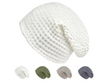 Sauna Beanie – One Size – Saunahut aus Waffelpique Leinen-Baumwoll-Mix – nordisches Design von beties aus der "PUR.NATURE" Serie. In den Farben Gletscher-weiss, Salbei-gruen, Nebel-grau und Fjord-blau.