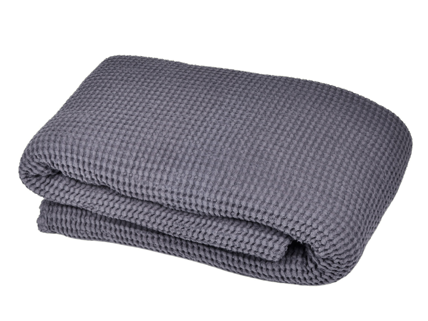 Wellness- & Wohndecke Fjord-blau ca. 215x230 cm – große Waffelpique Tagesdecke aus Baumwoll-Leinenmix beties "PUR.NATURE"